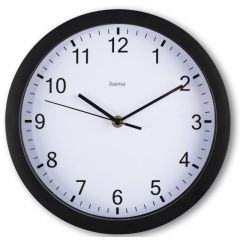 Nástěnné hodiny Hama Elba černé / tichý chod / průměr 25 cm