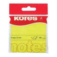 Samolepicí bloček Kores neon - žlutá