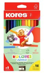 Pastelky Kores Kolores trojhranné / 12 barev / JUMBO