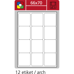 Print etikety A4 pro laserový a inkoustový tisk - 66 x 70 mm (12 etiket / arch)