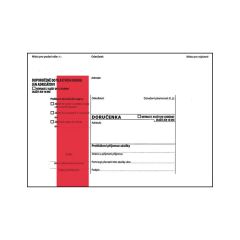 Obálky B6 s doručenkou, vytrhovací okénko - s červeným pruhem / 1000 ks