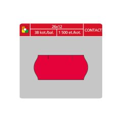 Etikety do etiketovacích kleští - 26 x 12 mm Contact / červená