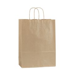 Tašky papírové kroucená ucha - hnědá / 260 x 110 x 345 mm