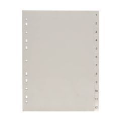 Karton P+P  Rozdružovač A4 plastový šedý - 1 - 12