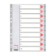 Rozdružovač A4 plastový Esselte - šedý / 1 - 10