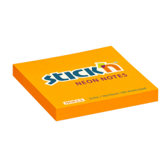 Samolepicí bločky Stick´n by Hopax - 76 x 76 mm / 100 lístků / neon oranžová