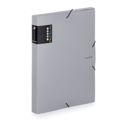 Box na spisy A4 s gumou PASTELINi - šedá