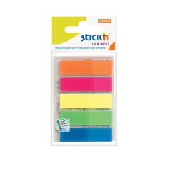 Samolepicí záložky Stick´n by Hopax plastové - 12 x 45 mm / 5 x 25 lístků / neonové