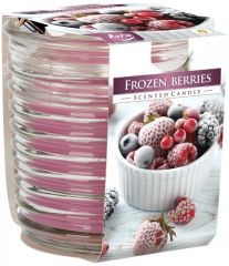 Vonná svíčka tříbarevná / vroubkované sklo -  Frozen Berries