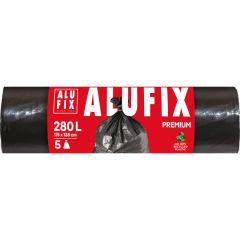 Alufix  Pytle na odpad Alufix Premium - 115x135cm / 280l / 60my / 5ks / černá