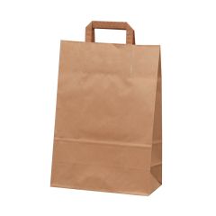 Tašky papírové plochá ucha - hnědá / 230 x 100 x 320 mm