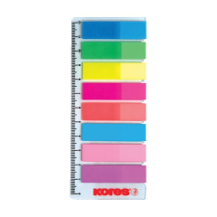 Samolepící záložky Kores Index Strips - 8 x 25 lístků / barevné