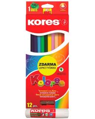 Kores Kolores pastelky trojhranné - 12 barev + ořezávátko