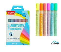 Akrylové popisovače LUMA - 6 barev / pastelové