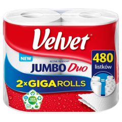 Velvet  Utěrky papírové v roli Velvet - Jumbo Duo / 2 ks