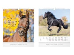 kalendář 2023 nástěnný malý Horses 1061348