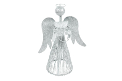 anděl 30cm stříbrný metal s lyrou 8882343